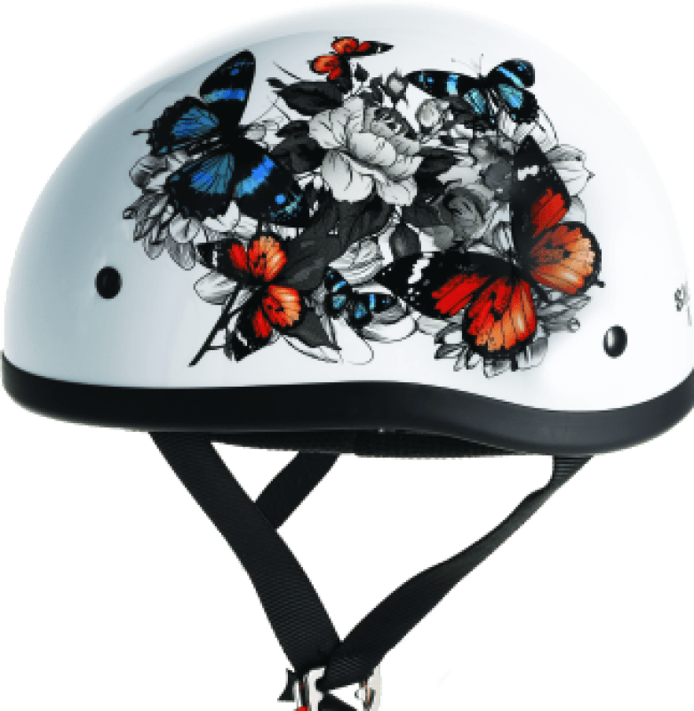 Bikers Choice Original White Rose Helmet - Image 2