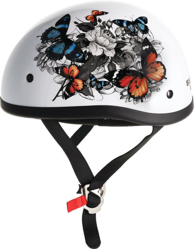 Bikers Choice Original White Rose Helmet
